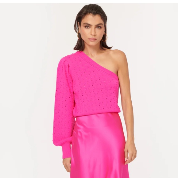 Cami NYC Lau Sweater in Neon Pink Merino Wool Small - Picture 2 of 16